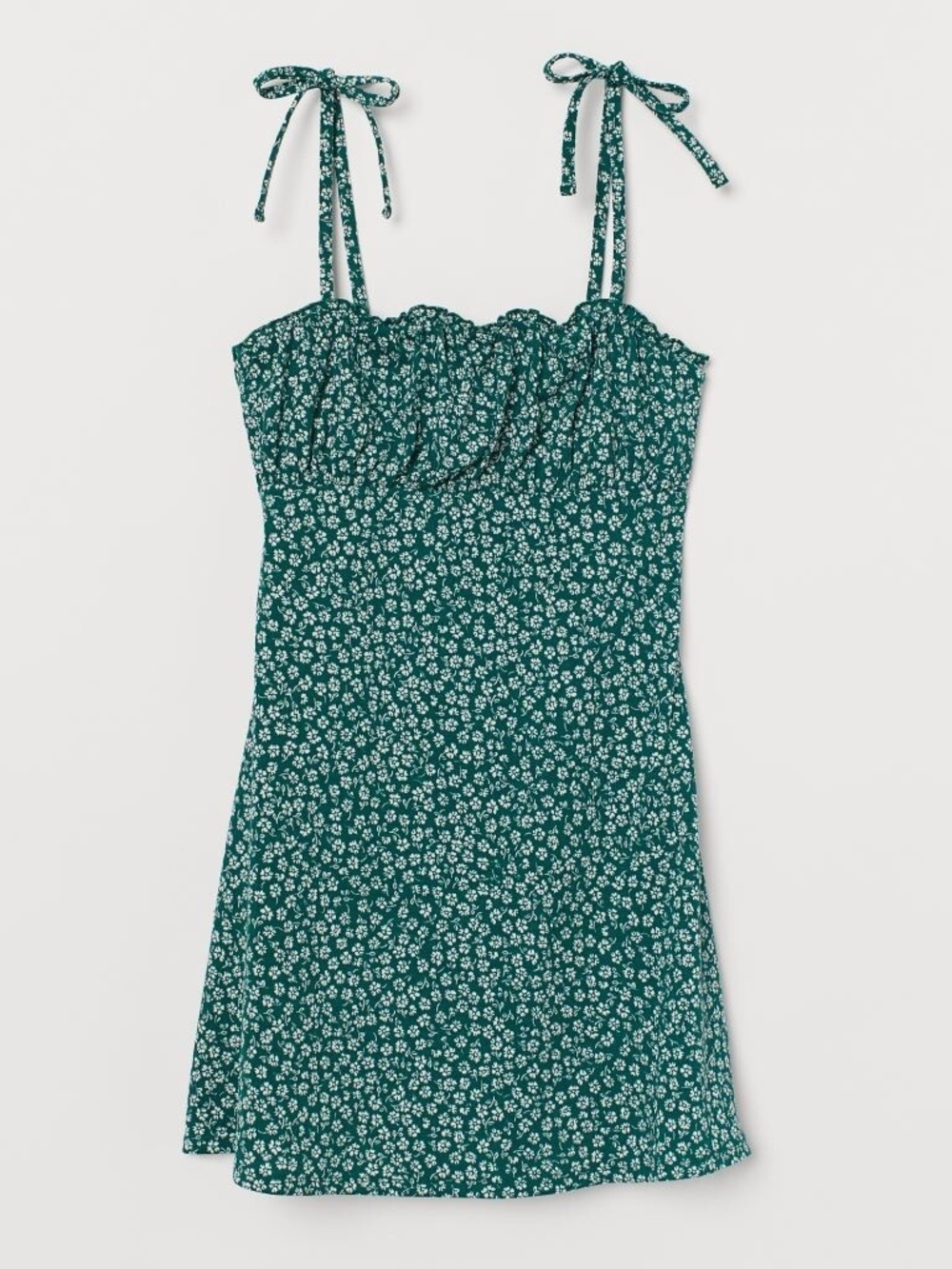Green and White Floral Dress Size S Summer Dress